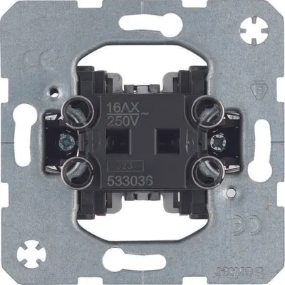 Close-up view of the back of a light switch mechanism.