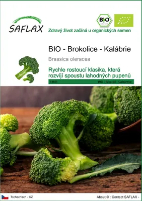 Obrázek produktu pro SAFLAX - BIO - Brokolice - Kalábrie - Brassica oleracea - 100 Semena