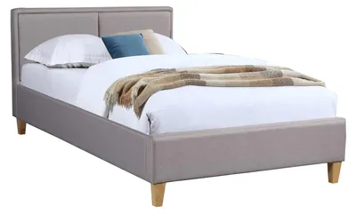 Produktbild von Polsterbett ANAIS Bettgestell Einzelbett 120x200 cm Designbett inklusive Lattenrost, Stoffbezug in grau anthrazit