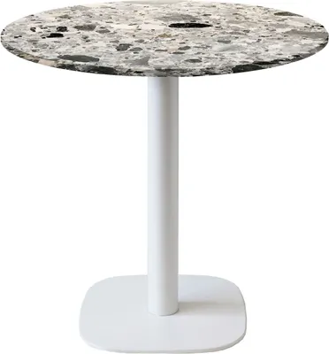 Produktbild von Runder Tisch Ø 70 cm - Rundes Modell mit weißem Terrazzo-Gestell cepp