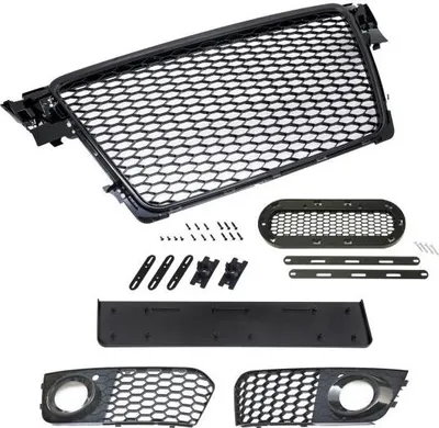 Produktbild von Frontgrill mit Emblem und Kennzeichenhalter u. Lüftungsgitter für Audi A4 B8 8K