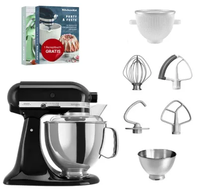 Produktbild von KitchenAid 4,8 L 5KSM175 Artisan Küchenmaschine Icelover mit Eiszubereiter Onyx Schwarz