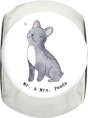 Produktbild von Mr. & Mrs. Panda Dose Französische Bulldogge Lebensretter L 870ml - Weiß - Geschenk, Dekoglas, glasbehälter, Vorratsbehälter, Keksdose, Glasdose