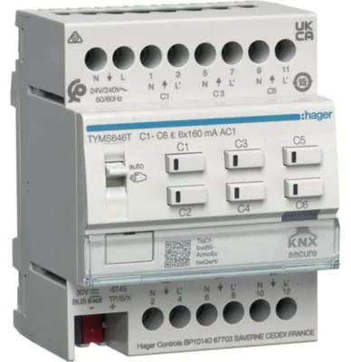 Produktbild von Hager TYMS646T Heizungsaktor 6fach KNX Secure