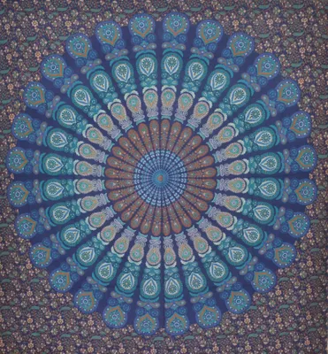 Produktbild von Orientalhaus XXL Batik Mandala Tagesdecke Indisch Ethno Boho Baumwolle 230x210