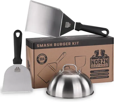 Produktbild von Burgerwender Set mit Burgerglocke, Edelstahl 304, für Grill
