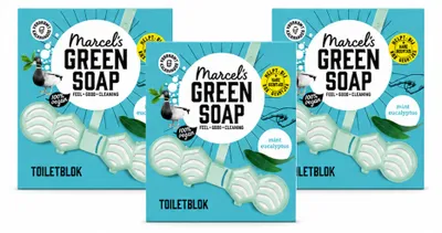 Produktbild von 3 x Marcel's Green Soap WC-Stein - Minze & Eukalyptus - Vorteilspackung - 3 Stücke
