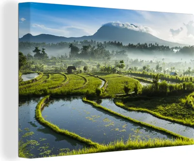 Produktbild von OneMillionCanvasses® - Leinwandbilder - 150x100 cm, Reisfelder auf Bali, Wandbilder Kunstdruck Wanddekoration