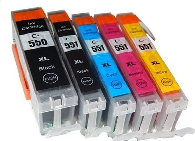 Produktbild von vhbw 5x Tintenpatronen kompatibel mit Canon Pixma MG5655, MG5450, MG5500, IP7250, MG5600, MG5550, IX6850, IP8750, MG5650 Drucker + Chip (Kompatibel)