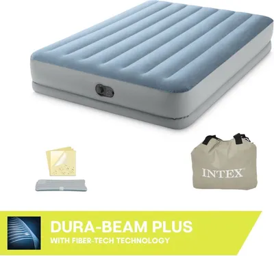 Imagen del producto de Intex 64159, colchón doble, rectangular, para uso interior y exterior, con bomba de aire integrada