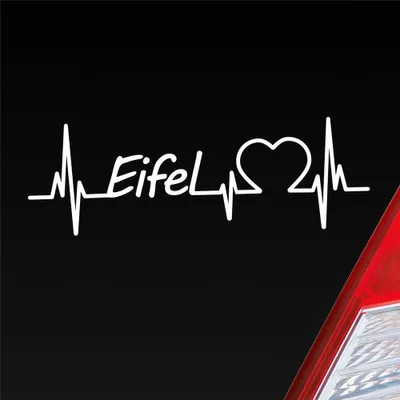 Produktbild von Auto Aufkleber Eifel Puls Herzschlag mit Ferien Region Motiv 19x6 cm Weiss Matt Sticker Heckscheibenaufkleber