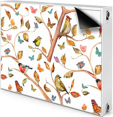 Produktbild von Magnet Heizkörperverkleidung Heizkörper-Abdeckung Heizung Heizkörper 100x60 cm  - Vögel, auf, Zweige