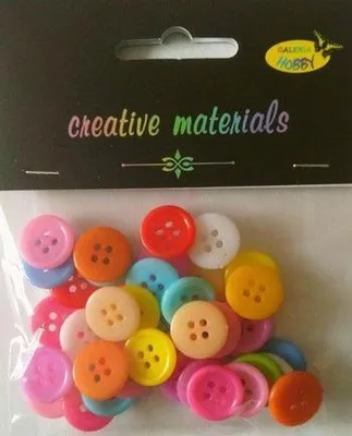 Produktbild von Guziki pastelowe kolorowe 15mm 12g ok.40szt