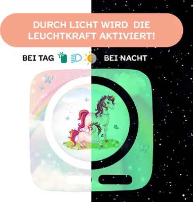Produktbild von Nachtleuchtende Schutzfolie kompatibel mit Toniebox2 passgenaue Folie mit Motiv Kratzschutz für Musikbox Y015-39 Einhörner