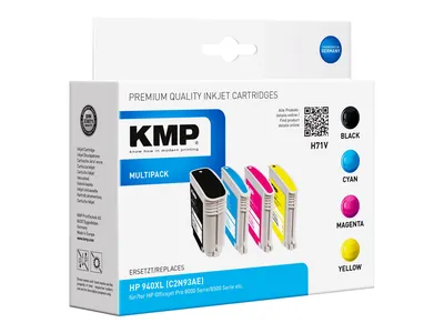 Zdjęcie produktu dla KMP H71V, Czarny, Cyjan, Purpurowy, Żółty, Tusz na bazie pigmentu, Tusz na bazie pigmentu, 4 szt., Multipak
