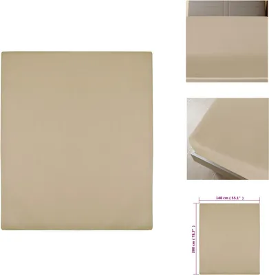 Produktbild von vidaXL Spannbettlaken 2 Stk. Jersey Taupe 140x200 cm Baumwolle - Bettlaken