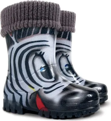 Produktbild von DEMAR Kinder TWISTER LUX Jungen Mädchen Thermostiefel Gummistiefel gefüttert Größe: 26/27, Herstellerfarbe: Zebra