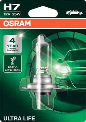 1x Original Osram ULTRA LIFE H7 55W Lampe Birne Scheinwerfer – Produktansicht
