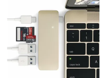 Produktbild von Satechi USB-C 3.0 Hub gold
