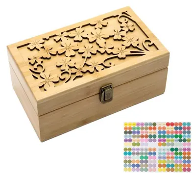 Image de Omgoods - Boîte de rangement en bois pour huiles essentielles - Organisateur avec 24 compartiments