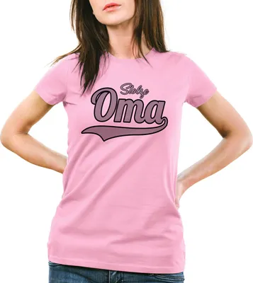 Produktbild von style3 Stolze Oma Damen T-Shirt Großmutter Fun Funshirt Spruch Spruchshirt, Farbe:Pink, Größe:M