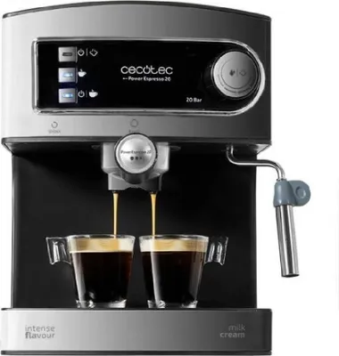 Produktbild von Cecotec Espressomaschine Cumbia Power Espresso 20 Barista Aromax. Leistung 2900 W, 2 Heizsysteme, 20-bar-Druckpumpe, Manometer, Doppelauslassfilterhalter und 2 Filter (Basic)