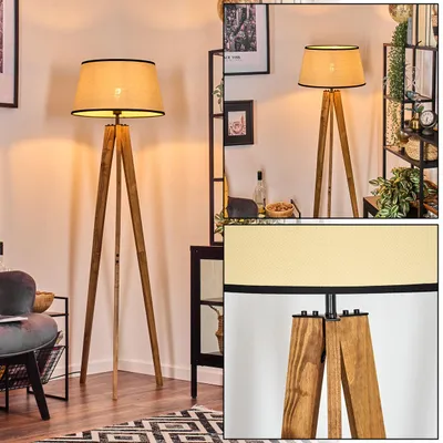 Produktbild von Varoni Stehlampe aus Holz/Metall/Wiener Geflecht/Rattan in Natur/Schwarz