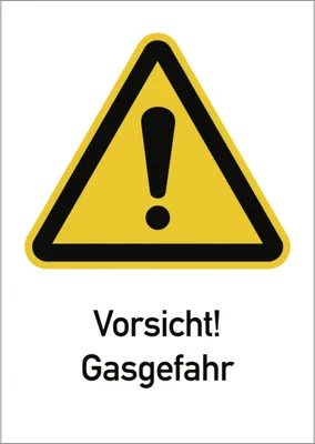 Produktbild von Dreifke® Aufkleber, Vorsicht! Gasgefahr, ISO 7010, Kombischild, Folie, 210x29...
