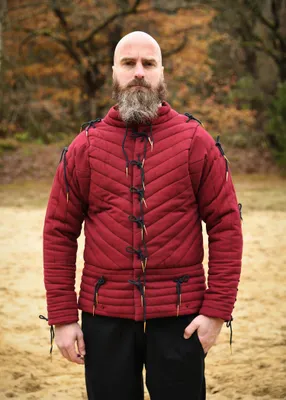 Produktbild von Rüstwams mit Nesteln, weinrot - schwarz XL