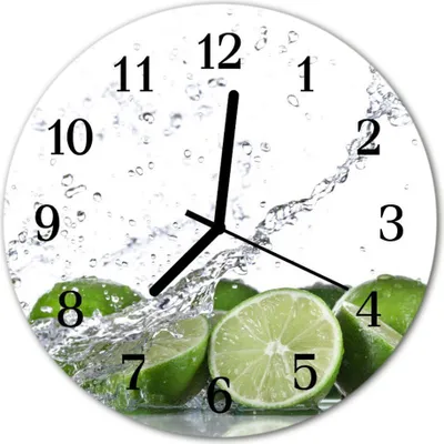 Produktbild von Glasuhr Wanduhr Küchenuhr Echt-Glas 30fi cm Limetten grün