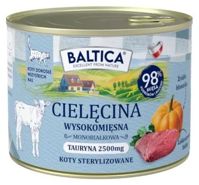 Zdjęcie produktu dla Baltica Smaki Regionów Cielęcina 185g Bezzbożowa Mokra Karma Dla Kotów Sterylizowanych