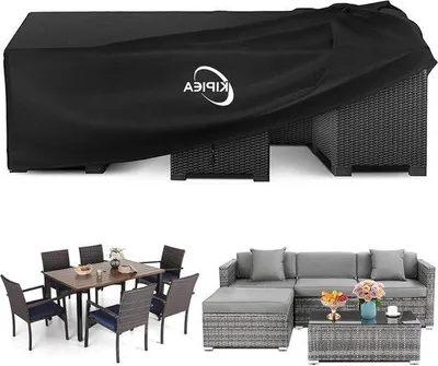 Produktbild von Famanu Gartenmöbelhülle wasserdicht - Rechteckig - Terrassenmöbelhülle winddicht - 420D Oxford-Stoff - 200x160x71cm