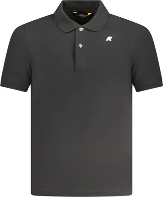 Produktbild von Herren Kurzarm-Polo in Schwarz mit 2 Knöpfen und Logoapplikation