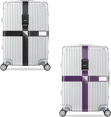 Immagine prodotto di 2x cinghia trasversale per bagagli, colore: nero / viola