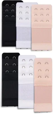 Produktbild von BH-Verlängerung 6 Stück, 2 Haken Und 3 Haken, Elastisch Mit Edelstahl-Haken, Für Gewichtszunahme Schwangerschaft