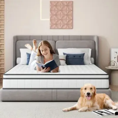Image de ProximaX 140x190cm Matelas à ressorts 7 zones, Matelas orthopédique à ressorts ensachés de fermeté moyenne (H3, 25cm)