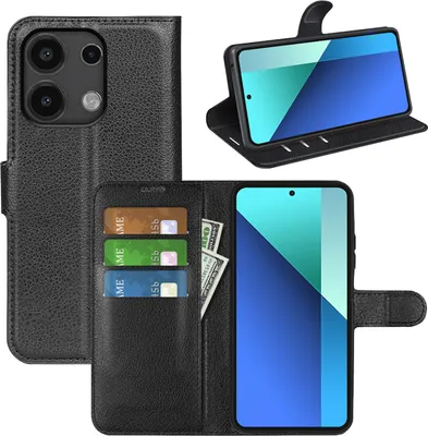 Immagine prodotto di Per Xiaomi Poco M6 Pro 4G / Redmi Note 13 Pro 4G Custodia per cellulare intelligente Nero Custodia in  Cover Case Book