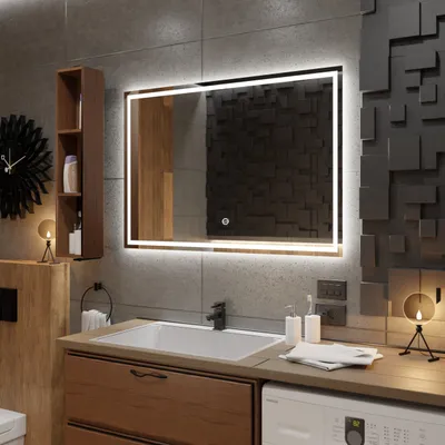 Obrázek produktu pro Koupelnové zrcadlo s LED osvětlením a dotykovým vypínačem - Atlanta - 150 cm, 80 cm