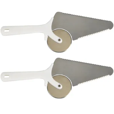 Produktbild von 2 x Pizzaschneider Pizza Schneiden Messer Pizzamesser Küchen Zubehör Pizzaheber