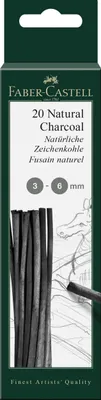 Productafbeelding van FABER-CASTELL - Natuurlijke houtskoolpotloden Pitt, 3-6 mm, 20 stuks