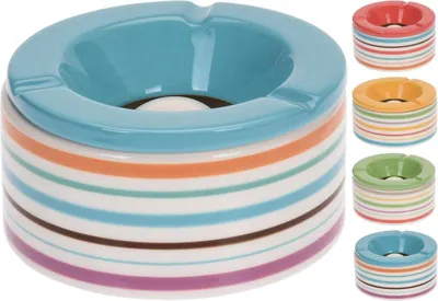 Produktbild von Aschenbecher ⌀ 12 cm Keramik Bunt Tisch Ascher Wind Gastronomie Zigaretten Balkon