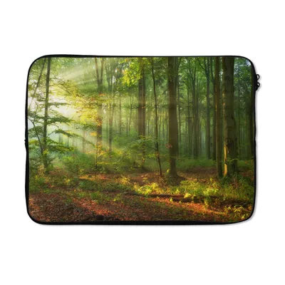 Produktbild von MuchoWow® Laptop Hülle 13 Zoll Sonne - Wald - Bäume - Natur - Herbst Laptoptasche - Laptophülle - Sleeve - Rundumschutz