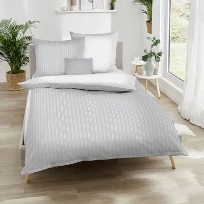 Produktbild von Traumschlaf Biber Bettwäsche Eternity Combo silber 135x200 cm + 80x80 cm