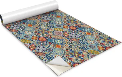 Immagine prodotto di Pellicola autoadesiva per mobili - Pellicola decorativa - Mobili da tavolo - Tagliabile a misura - Ruote orientali - 100 x 50 cm