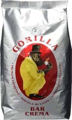 A bag of Gorilla Bar Crema coffee beans.