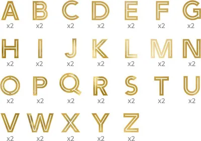 Produktbild von Alphabet-Glasaufkleber, 4 cm, gold (1 Packung / 6 Stk.)