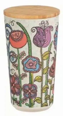 Immagine prodotto di Wenko Contenitore PLA Mod. Flowers 0,95 L con coperchio in bambù e guarnizione in silicone per una conservazione ermetica, 54208100