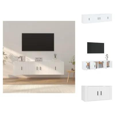 Produktbild von vidaXL 3-tlg. TV-Schrank-Set Weiß Holzwerkstoff - TV-Möbel