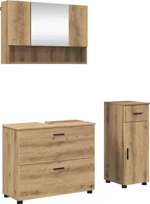 Obrázok produktu pre vidaXL Súprava kúpeľňových nábytkov, 3 kusy, Imitácia "artisan dub", 76,5 x 35 x 64 cm