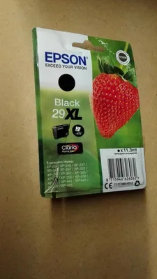 Produktbild von Epson Strawberry Singlepack Black 29XL Claria Home Ink, High (L) Yield, Schwarz, Tinte auf Pigmentbasis, 11,3 ml, 1 Stück(e), 470 Seiten